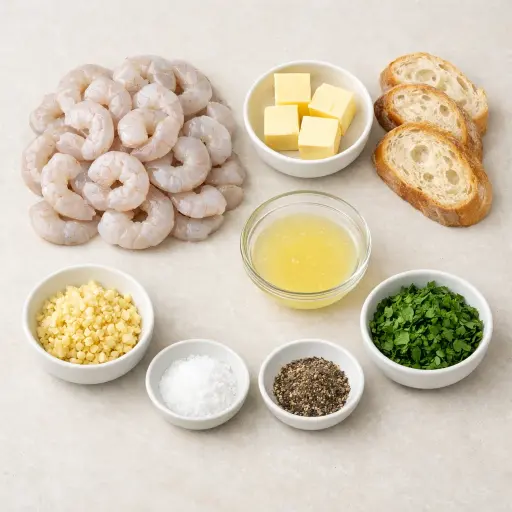 Ingredients for Butter Garlic Shrimp