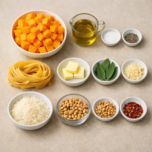 Ingredients for Butternut Squash and Sage Pasta