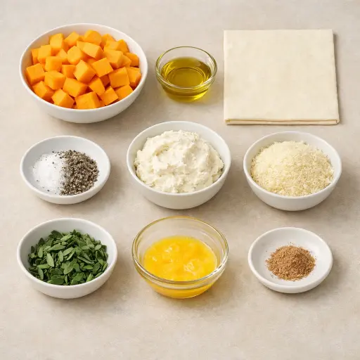 Ingredients for Butternut Squash and Sage Tart