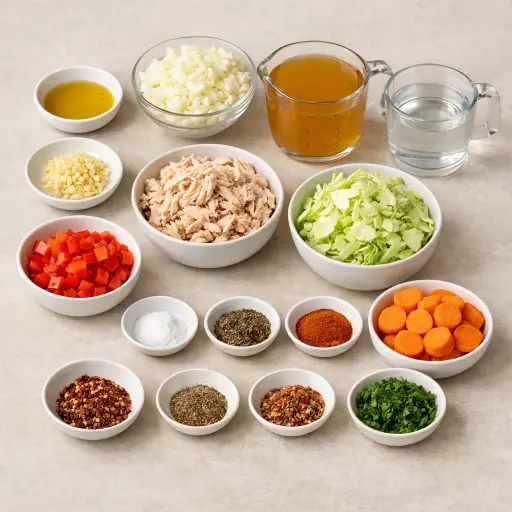 Ingredients for Cabbage and Chicken Fat-Burning Soup