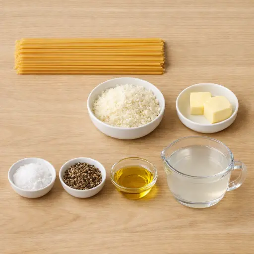 Ingredients for Cacio e Pepe with Truffle Oil