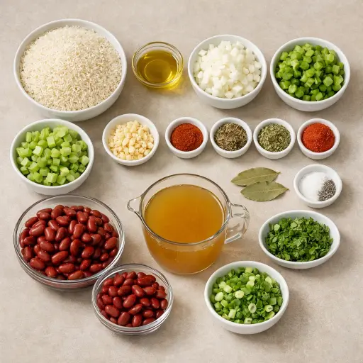 Ingredients for Cajun Spiced Red Beans and Rice