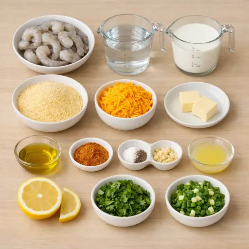Ingredients for Cajun-Spiced Shrimp and Cheesy Grits