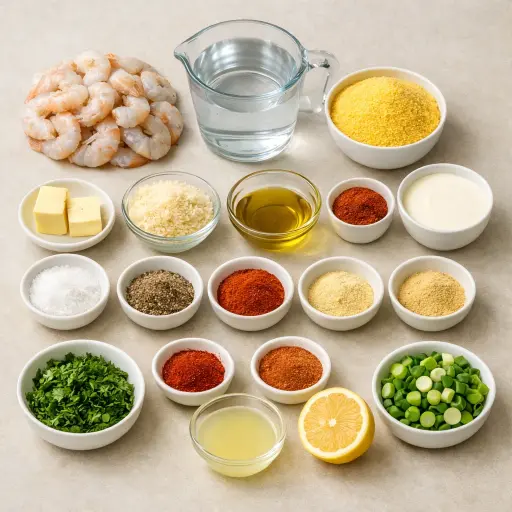 Ingredients for Cajun-Spiced Shrimp and Creamy Polenta