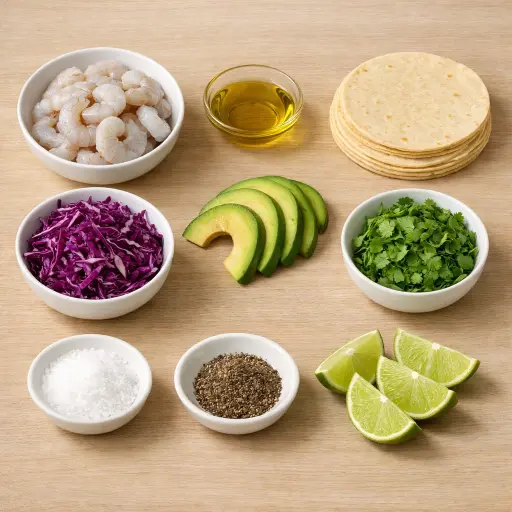 Ingredients for Cajun Spiced Shrimp Tacos