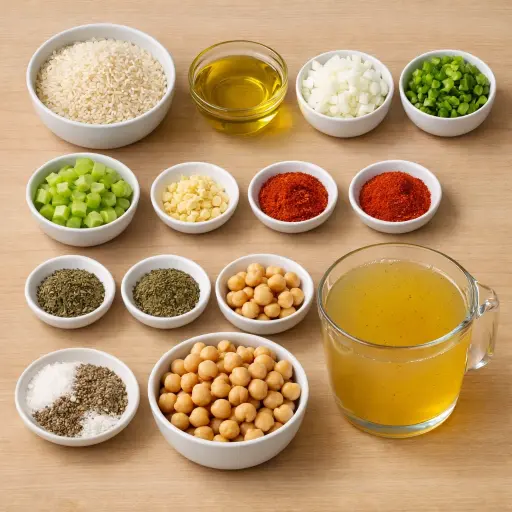 Ingredients for Cajun-Style Dirty Rice with Chickpeas