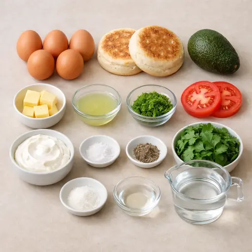 Ingredients for California Avocado Eggs Benedict