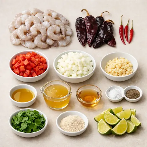 Ingredients for Camarones a la Diabla