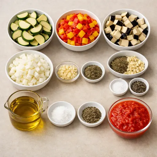 Ingredients for Campfire Ratatouille