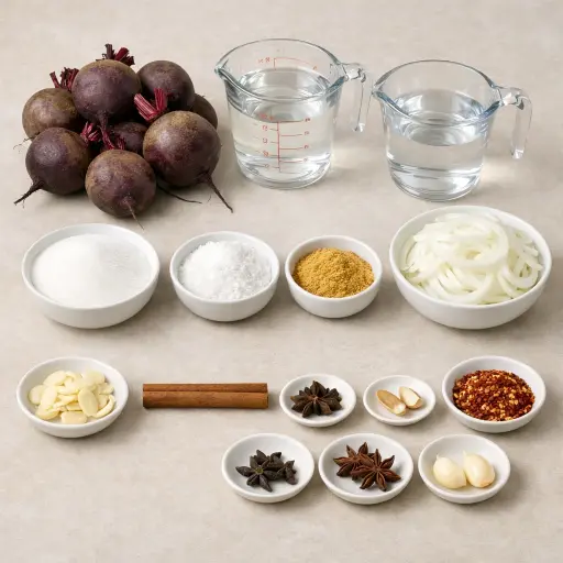 Ingredients for Canned Spicy Ginger Pickled Beets