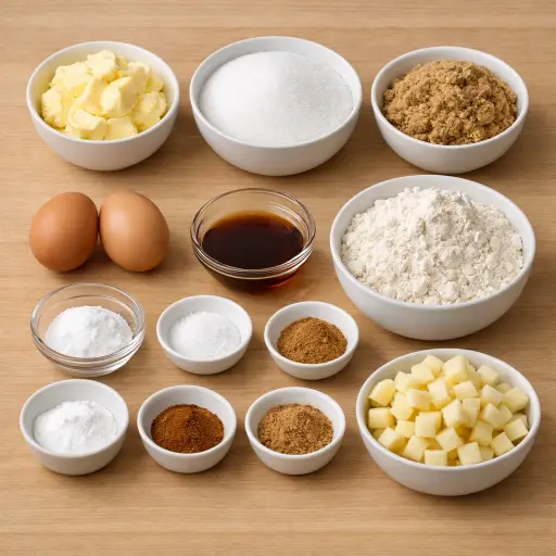 Ingredients for Caramel Apple Cookies