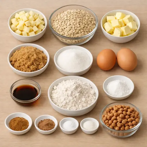 Ingredients for Caramel Apple Oatmeal Cookies