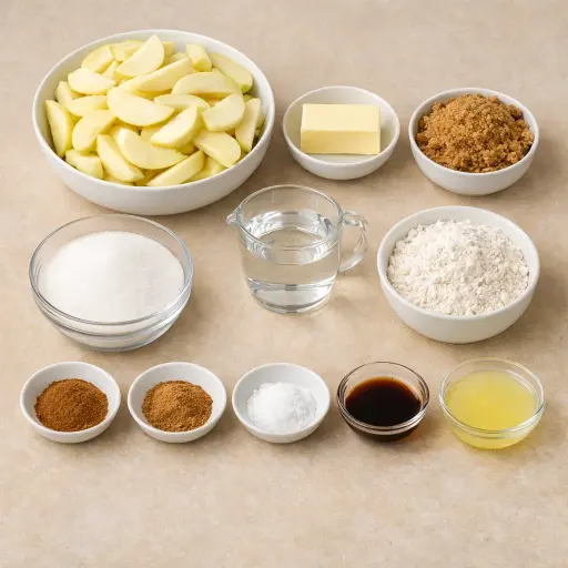 Ingredients for Caramel Apple Pie Filling