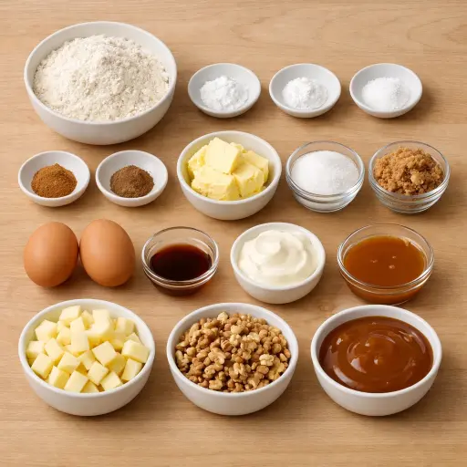 Ingredients for Caramel Apple Walnut Bread