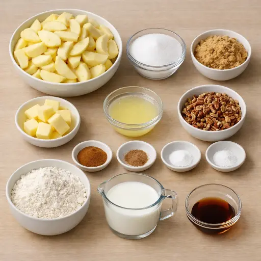 Ingredients for Caramel Nut Apple Cobbler