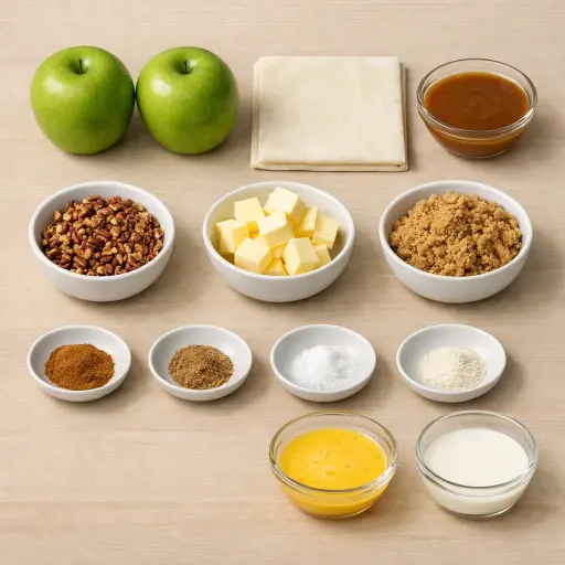 Ingredients for Caramel Pecan Apple Dumplings