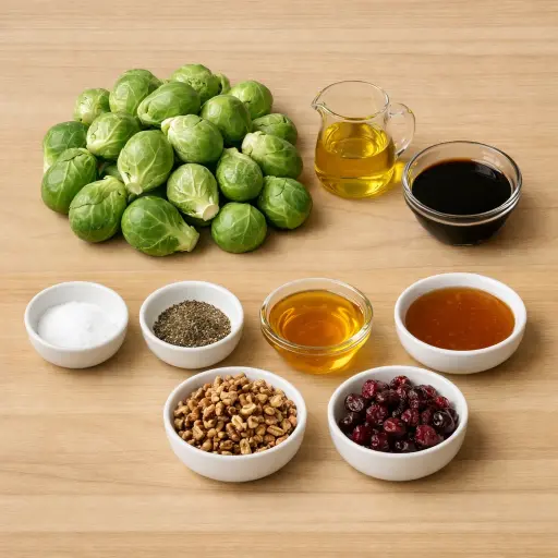 Ingredients for Caramelized Balsamic Brussels Sprouts