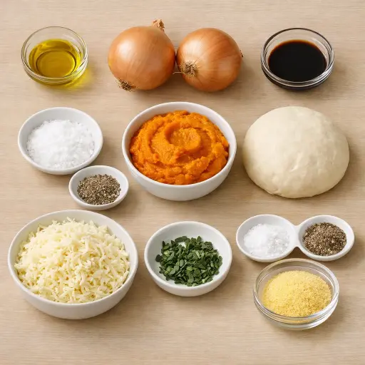 Ingredients for Caramelized Onion and Pumpkin Pizza