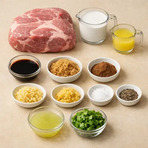 Ingredients for Caribbean Coconut Pulled Pork