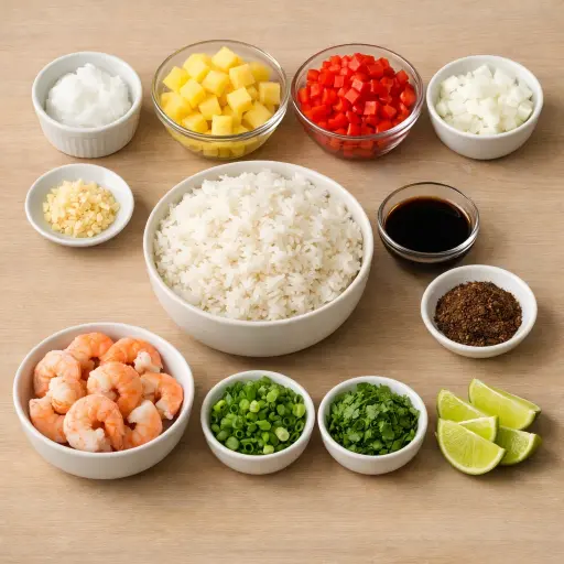 Ingredients for Caribbean Pineapple Fried Rice