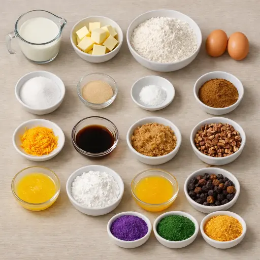 Ingredients for Carnival Celebration King Cake