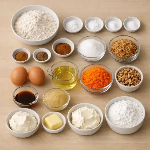 Ingredients for Carrot Cake Muffins