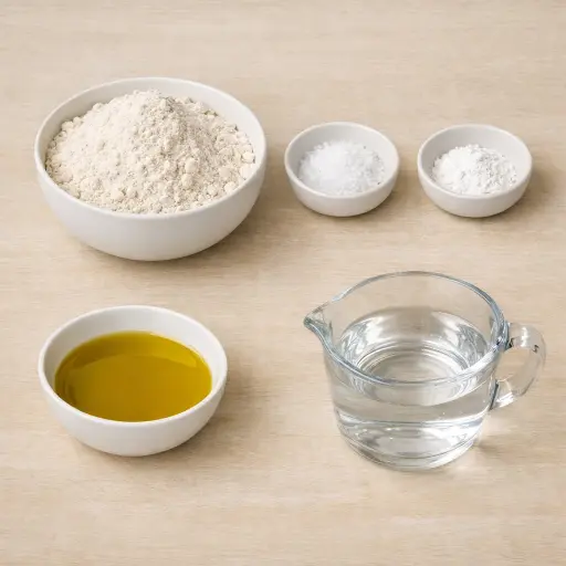 Ingredients for Cassava Flour Tortillas