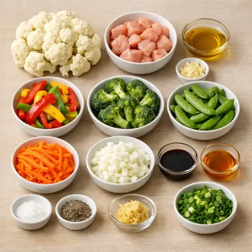 Ingredients for Cauliflower Rice Stir-Fry