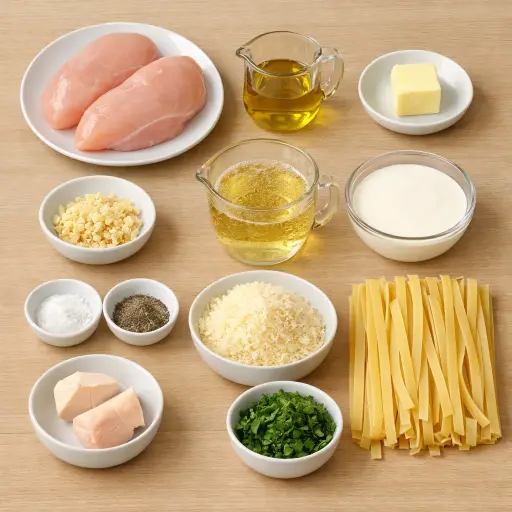 Ingredients for Champagne Chicken Pasta