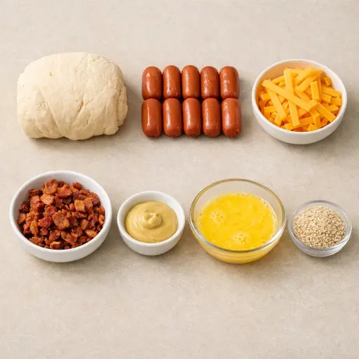 Ingredients for Cheesy Bacon Pigs in a Blanket