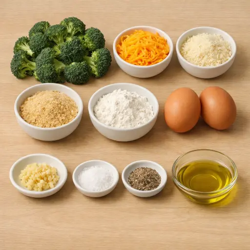Ingredients for Cheesy Broccoli Patties