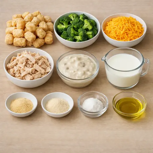 Ingredients for Cheesy Broccoli Tater-Tot Casserole