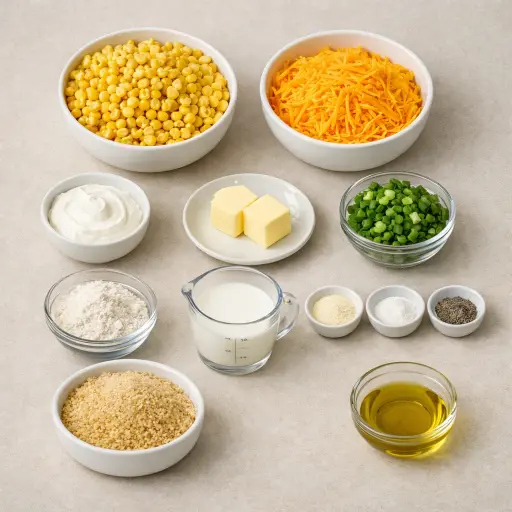 Ingredients for Cheesy Corn Delight Casserole