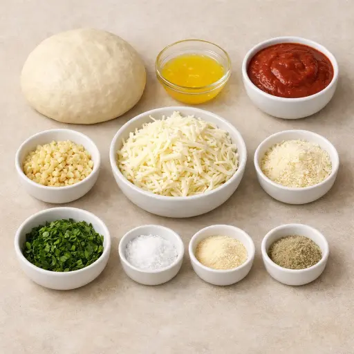 Ingredients for Cheesy Garlic Breadsticks