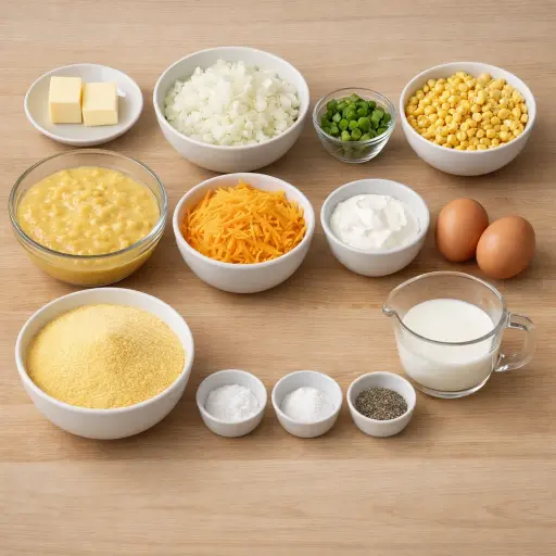 Ingredients for Cheesy Jalapeño Corn Casserole