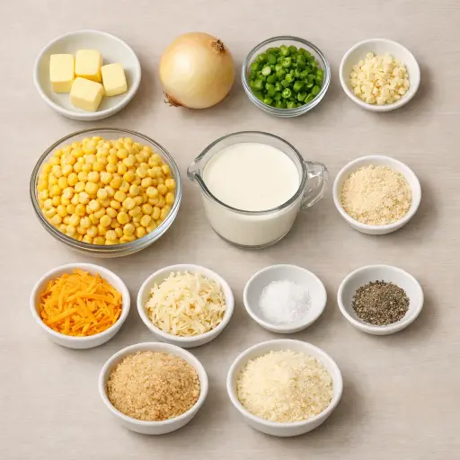 Ingredients for Cheesy Jalapeño Creamed Corn Casserole