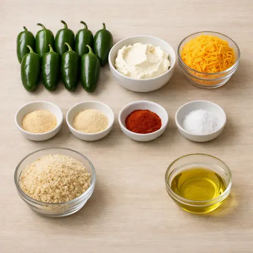 Ingredients for Cheesy Jalapeño Poppers