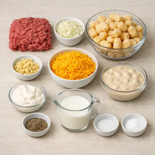 Ingredients for Cheesy Potato Crisp Bake