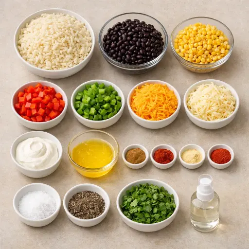 Ingredients for Cheesy Southwest Hash Brown Casserole