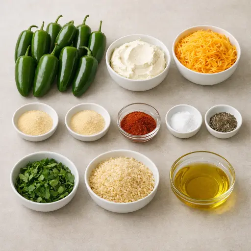 Ingredients for Cheesy Stuffed Jalapeños