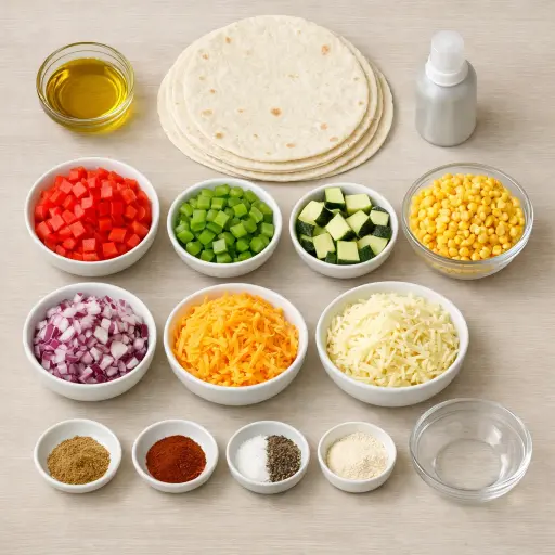 Ingredients for Cheesy Veggie Quesadillas