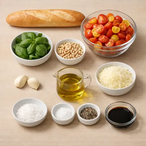 Ingredients for Cherry Tomato and Pesto Bruschetta