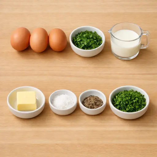 Ingredients for Chervil-Infused Omelette