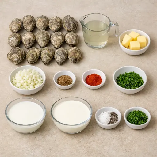 Ingredients for Chesapeake Bay Oyster Stew