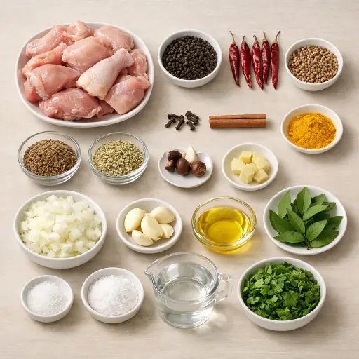 Ingredients for Chettinad Pepper Chicken