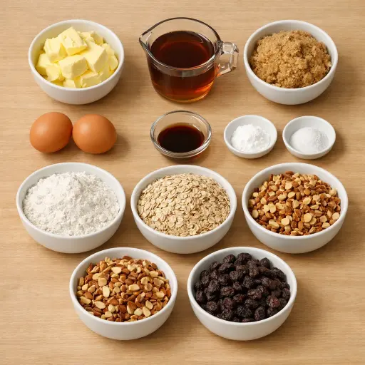 Ingredients for Chewy Maple Almond Oatmeal Cookies