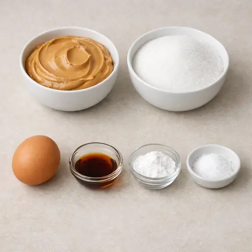 Ingredients for Chewy Peanut Butter Cookies