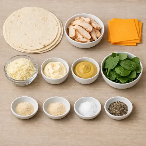 Ingredients for Chicken and Cheese Roll-Ups