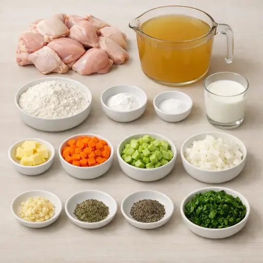 Ingredients for Chicken and Dumplings