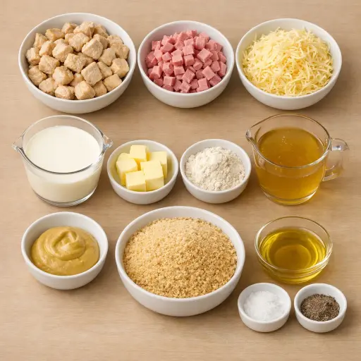Ingredients for Chicken Cordon Bleu Casserole Surprise